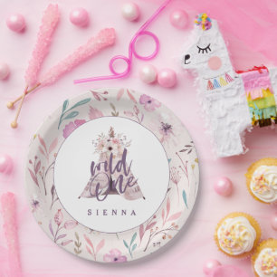 Assiettes En Carton Un tipi invitation de fête d'anniversaire sauvage