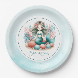 Assiettes En Carton "Under the Sea Princess" Fête d'anniversaire de la
