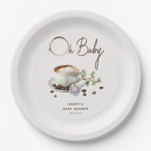 Assiettes En Carton Une Baby Shower 'Botanical Baby is Brewing' autour