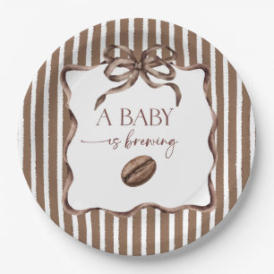Assiettes En Carton Une Baby Shower Café 'Un Bébé Est En Train De Bras