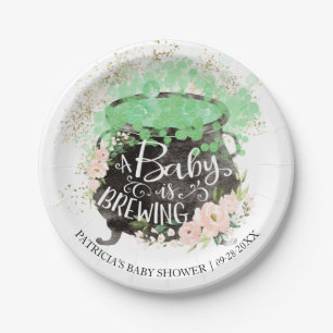 Assiettes En Carton Une Baby Shower Halloween Fille Un Bébé Est En Rou