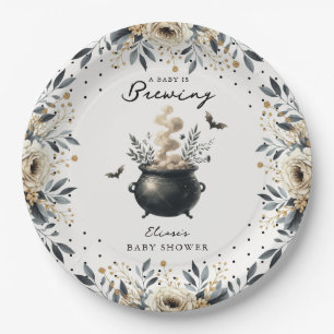Assiettes En Carton Une Baby Shower Halloween 'Un bébé est en train de
