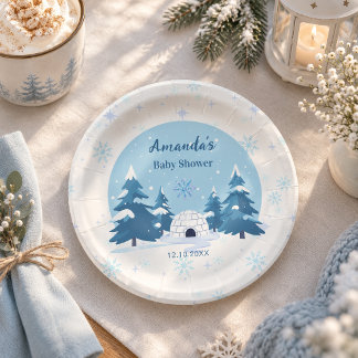 Assiettes En Carton Une Baby Shower Hivernale pour un Petit Flocon de