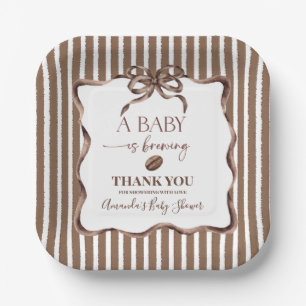 Assiettes En Carton Une Baby Shower Party 'Un bébé prépare du café'