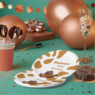 Assiettes En Carton Une Baby Shower Western avec une petite corde de c