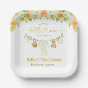 Assiettes En Carton Une Douce Petite Fête de Naissance Florale Citron