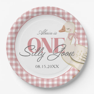 Assiettes En Carton Une fille d'oie sotte Cottagecore rose