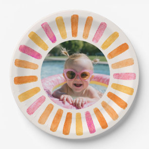 Assiettes En Carton Une Fille Heureuse Sunshine 1er Anniversaire