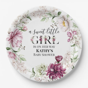Assiettes En Carton Une jolie petite fille Baby shower plaque de papie