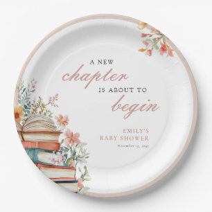 Assiettes En Carton Une nouvelle étape Fête de bébé florale