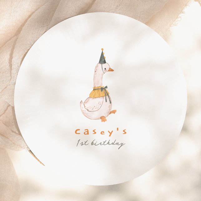Assiettes En Carton Une oie sotte 1ère fête d'anniversaire (Créateur téléchargé)