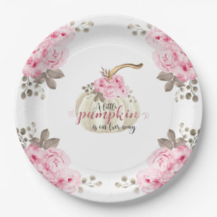 Assiettes En Carton Une Parties scintillant florale rose Citrouille
