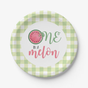Assiettes En Carton Une pastèque One in a Melon pour un premier annive