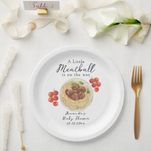 Assiettes En Carton Une petite boulette de viande arrive Baby Shower