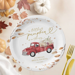 Assiettes En Carton Une petite citrouille est en route Baby Shower