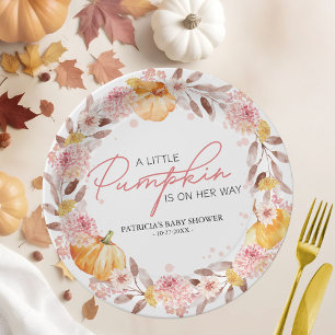 Assiettes En Carton Une petite citrouille est en route Baby Shower