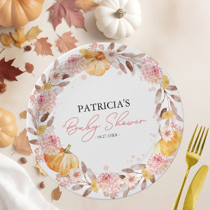 Assiettes En Carton Une petite citrouille est en route Baby Shower