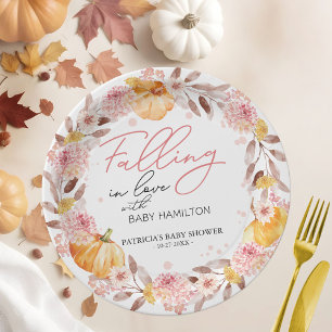 Assiettes En Carton Une petite citrouille est en route Baby Shower