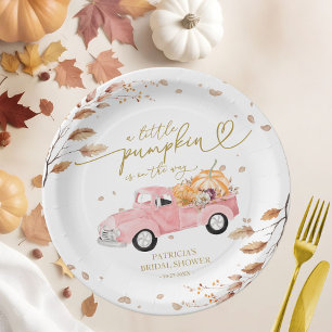 Assiettes En Carton Une petite citrouille est en route Baby Shower