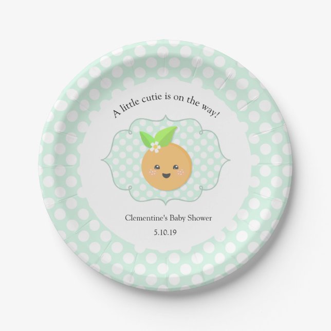 Assiettes En Carton Une petite croûte | Baby shower Clementine (Devant)