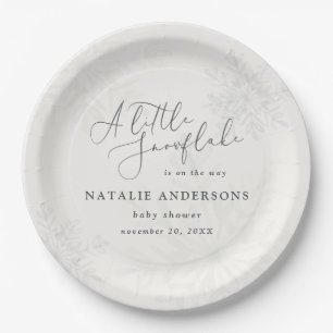 Assiettes En Carton Une petite fête de baby shower d'hiver à flocon