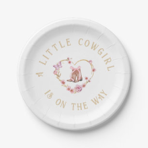 Assiettes En Carton Une petite fille est sur le chemin Baby shower fil
