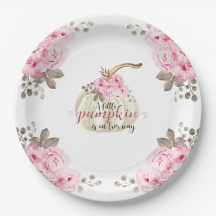 Assiettes En Carton Une Petite Parties scintillant Florale rose Citrou