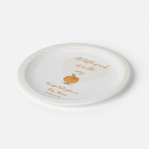 Assiettes En Carton Une petite pêche est sur le baby shower de maniè