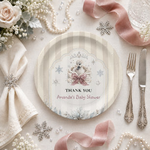Assiettes En Carton Une Petite Princesse Cygne Bébé Shower d'Hiver