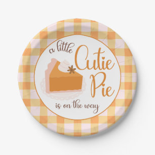 Assiettes En Carton Une Petite Tarte À La Cutie En vichy Baby shower A