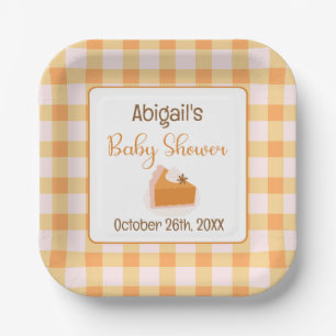Assiettes En Carton Une Petite Tarte À La Cutie En vichy Baby shower A