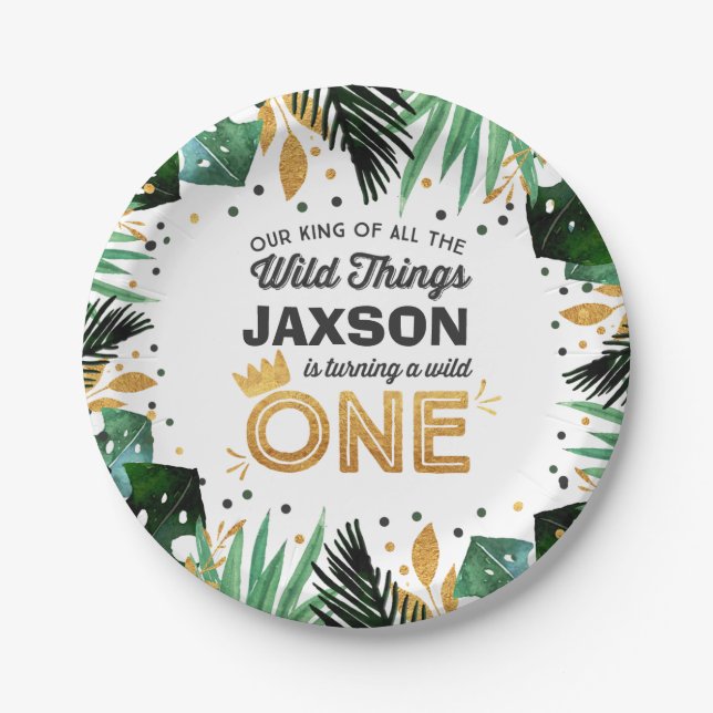 Assiettes En Carton Une plaque à papier sauvage 7" d'anniversaire (Devant)