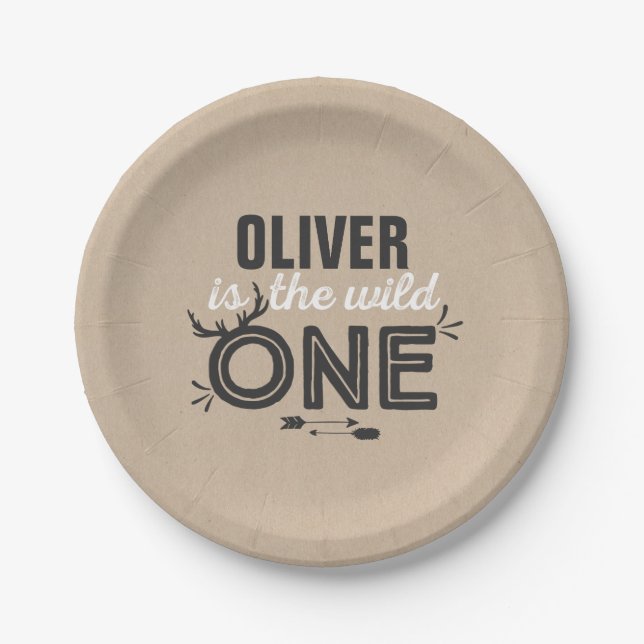 Assiettes En Carton Une plaque à papier sauvage 7" Papier d'emballage (Devant)