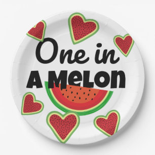 Assiettes En Carton Une plaque en papier melon pour la fête d'été
