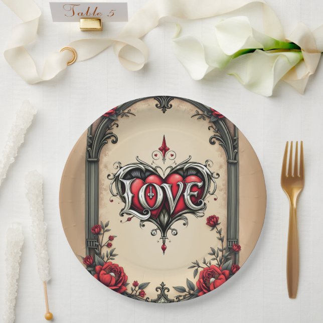 Assiettes En Carton Une romance gothique. Un style gothique et orné (Mariage)