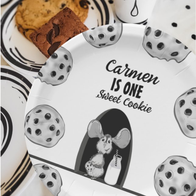 Assiettes En Carton Une souris de biscuits doux premier anniversaire (Créateur téléchargé)