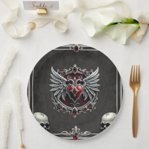 Assiettes En Carton Une symbiose gothique, un hert élégant et des crân