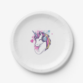 Assiettes En Carton Unicorn Gamer Girl (1)