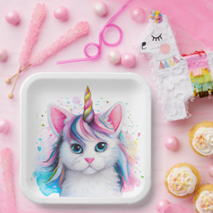 Assiettes En Carton Unicorn Kitten