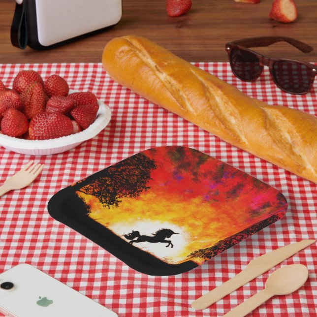 Assiettes En Carton Unicorne (Pique-nique)