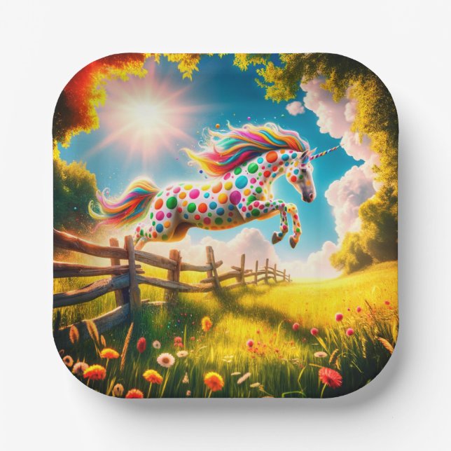 Assiettes En Carton Unicorne (Recto)