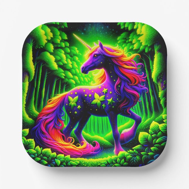 Assiettes En Carton Unicorne (Recto)