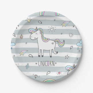 Assiettes En Carton Unicorne