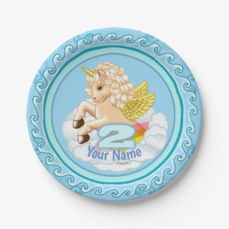 Assiettes En Carton Unicorne 2 ans Plaques papier Anniversaire