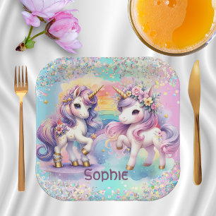 Assiettes En Carton Unicorne magique