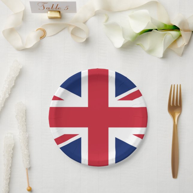 Assiettes En Carton Union Jack British Flag UK (Mariage)