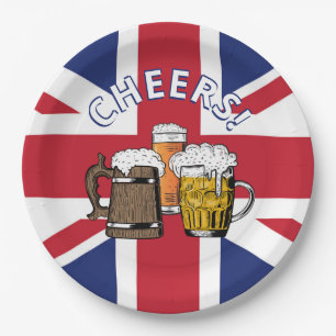 Assiettes En Carton UNION JACK Great British Beer