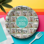 Assiettes En Carton Unique 6 photo Collage - Joyeux anniversaire bleu<br><div class="desc">Utilisez jusqu'à six photos Instagram ou selfie carré pour créer un cadeau unique et personnel. Ou vous pouvez garder le chiot hipster et faire un gardien branché. Si vous avez besoin d'ajuster les images,  cliquez sur l'outil personnaliser pour apporter des modifications.</div>
