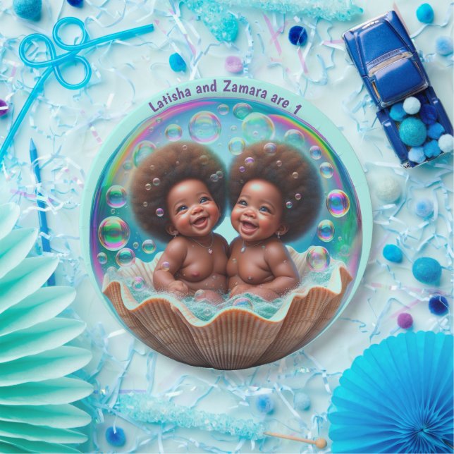 Assiettes En Carton Unisex African Twin Baby (Fête)