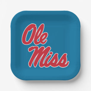 Assiettes En Carton Université du Mississippi   Ole Miss Script